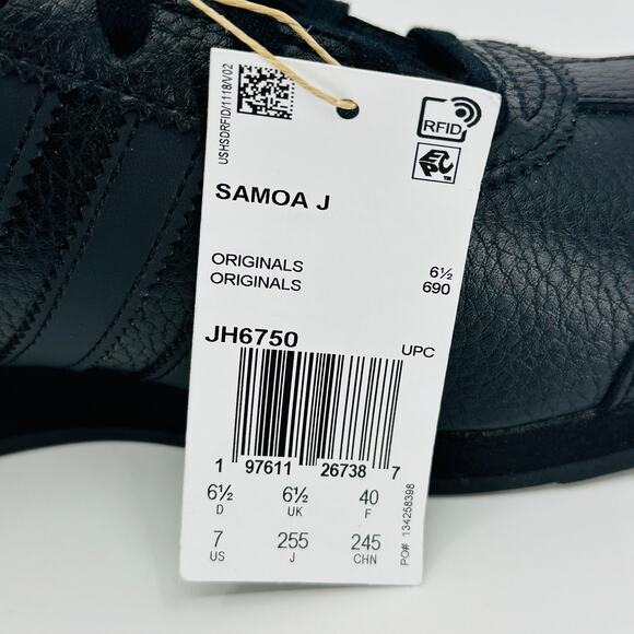 Adidas Unisex Youth Kids Samoa J Sneakrs Core Black Triple Black JH6750 Size 7Y - Picture 12 of 12
